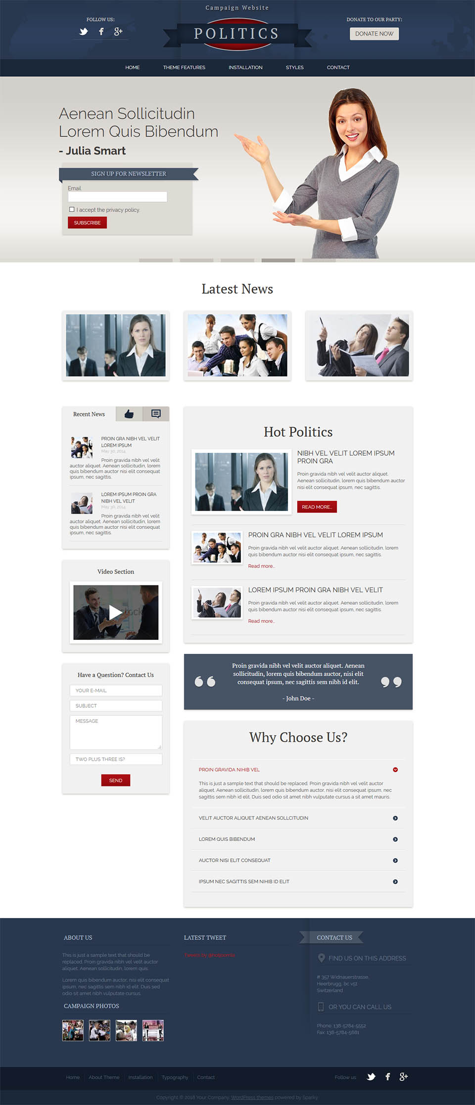 WordPress template HotThemes Politics