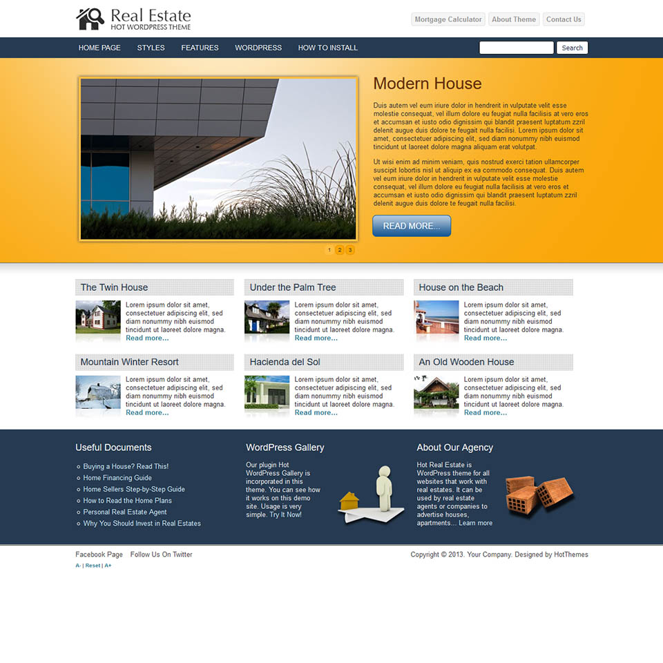 WordPress template HotThemes Real Estate