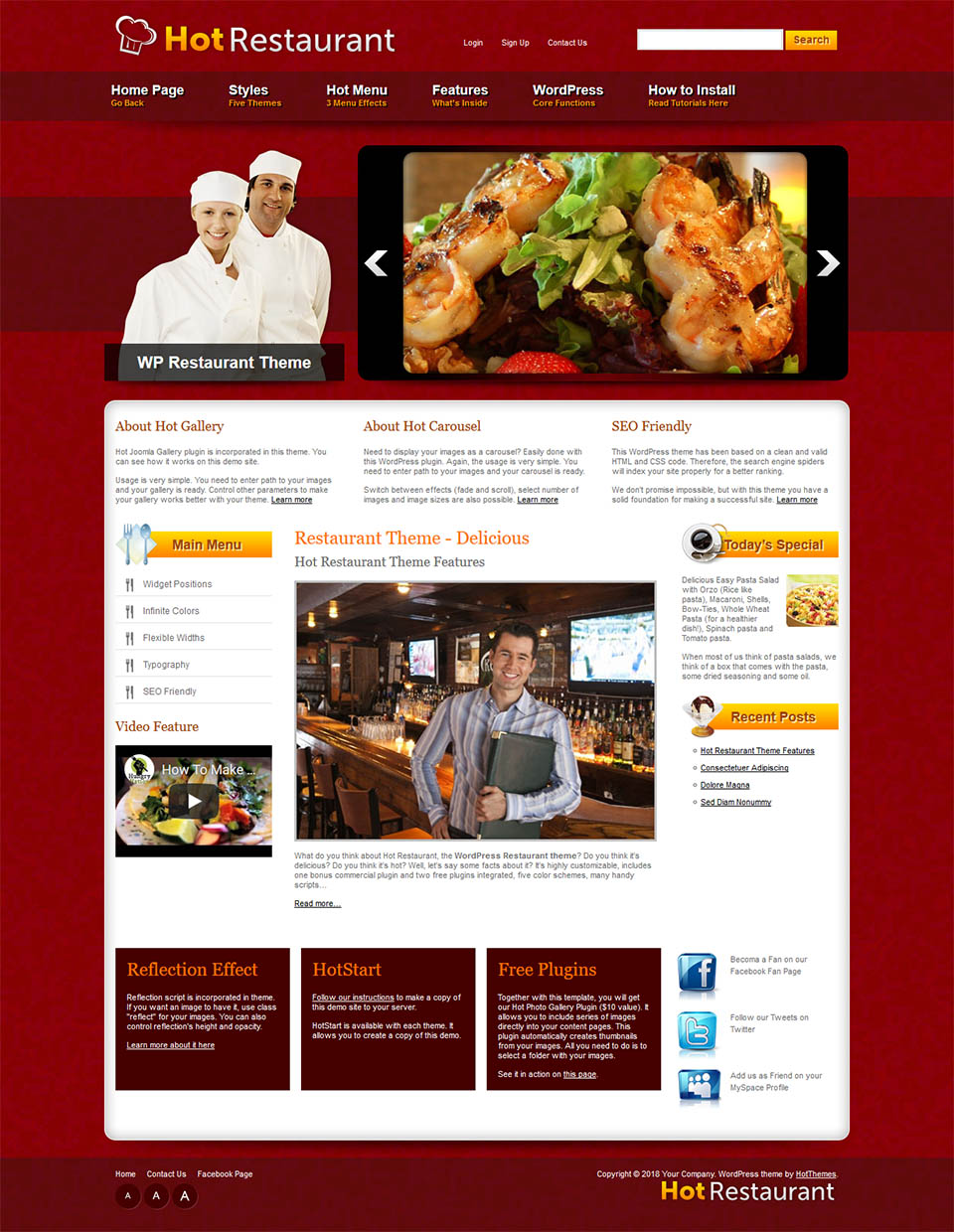 WordPress template HotThemes Restaurant