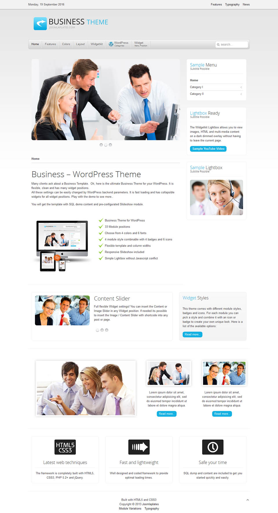 WordPress template JoomlaPlates Business