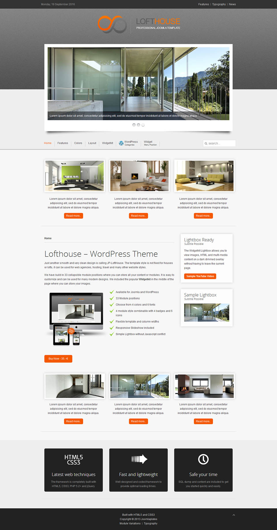 WordPress template JoomlaPlates Lofthouse