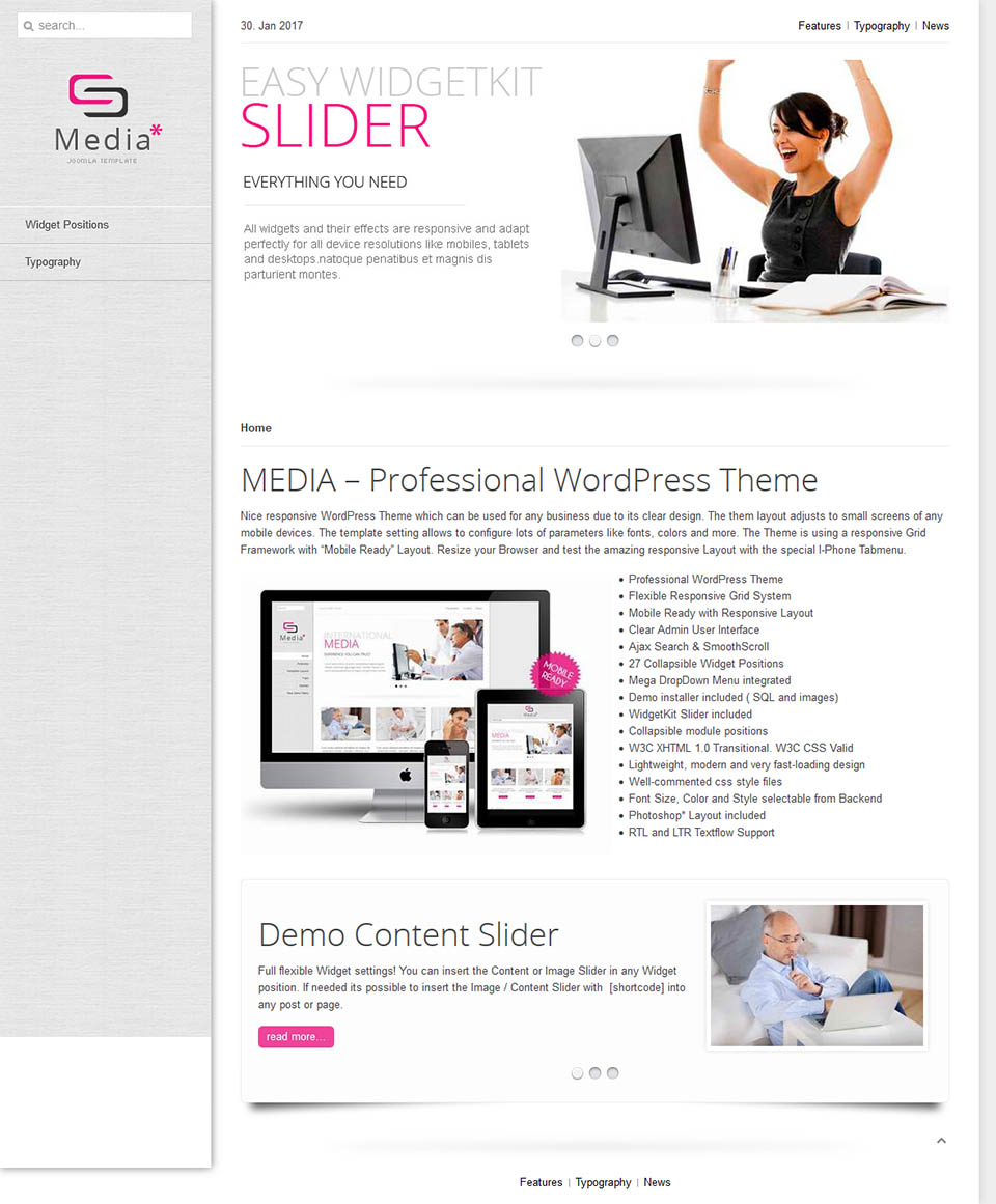 WordPress template JoomlaPlates Media