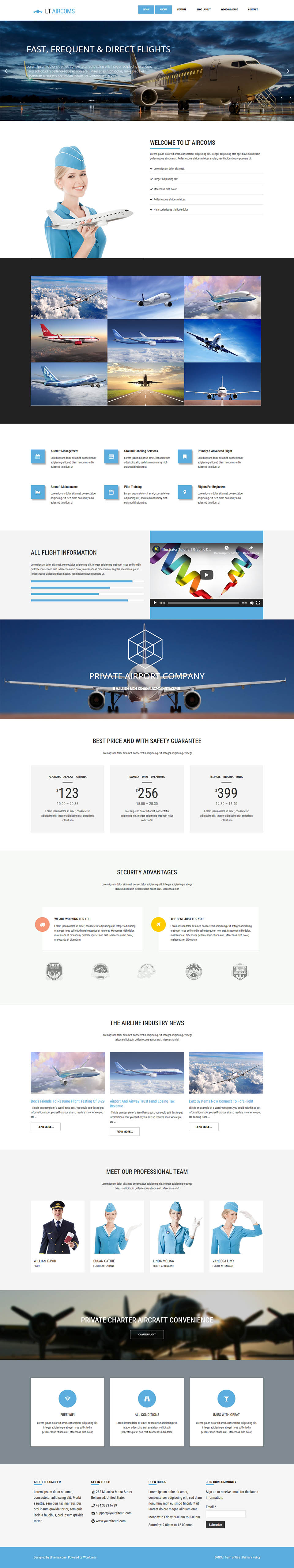 WordPress template LTheme Aircoms Onepage