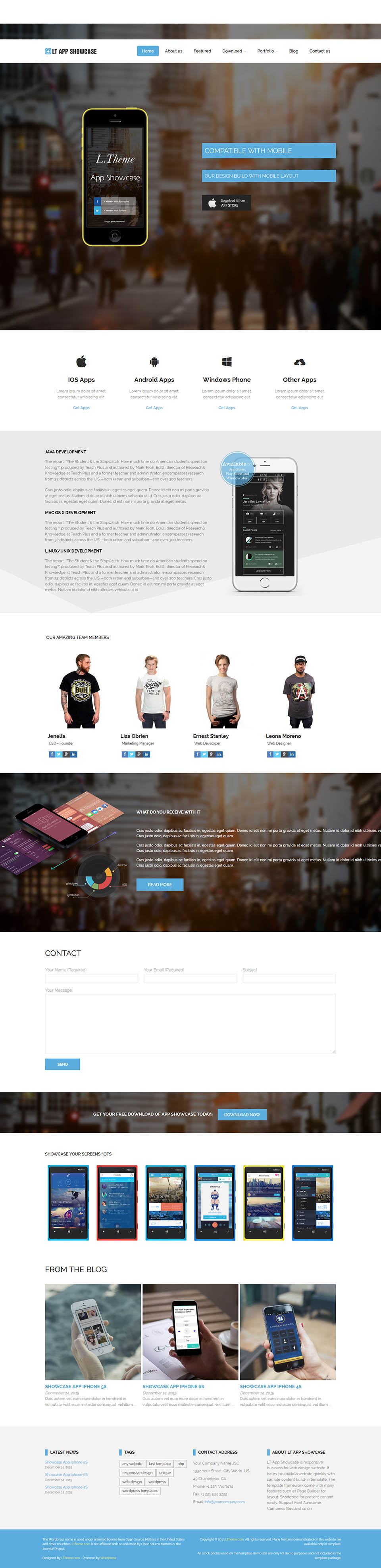 WordPress template LTheme Apptune Onepage