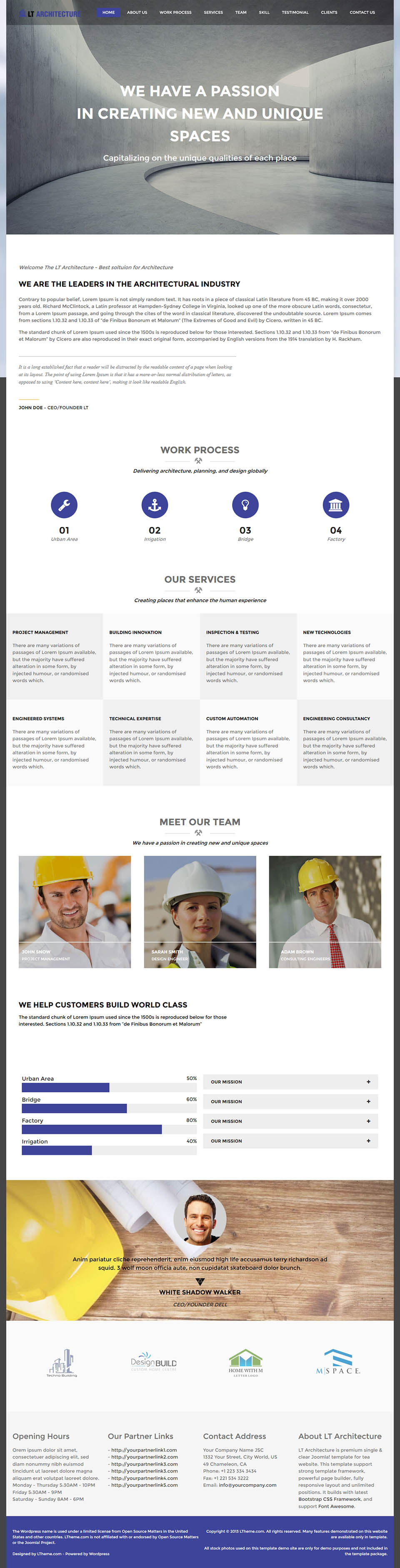 WordPress template LTheme Architecture Onepage