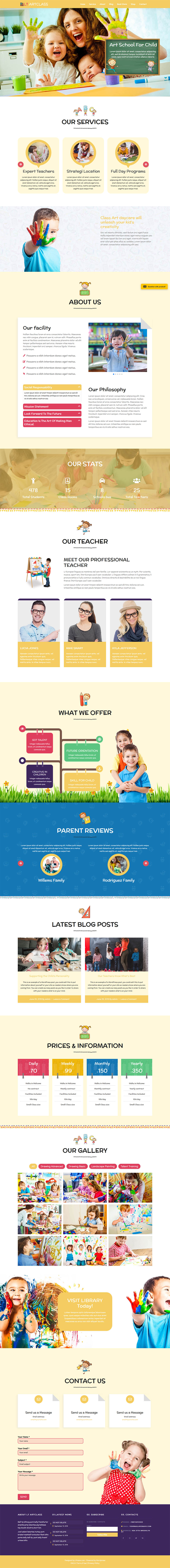 WordPress template LTheme ArtClass Onepage