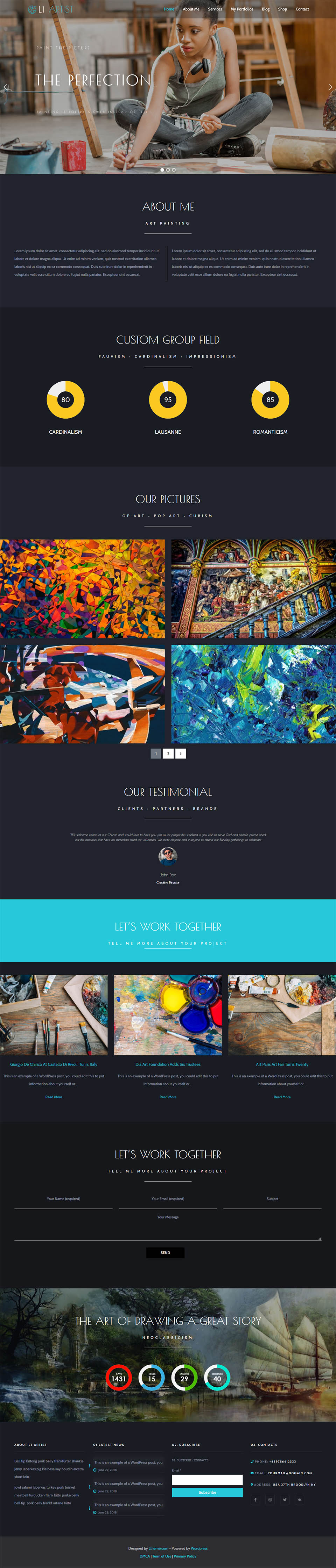 WordPress template LTheme Artist