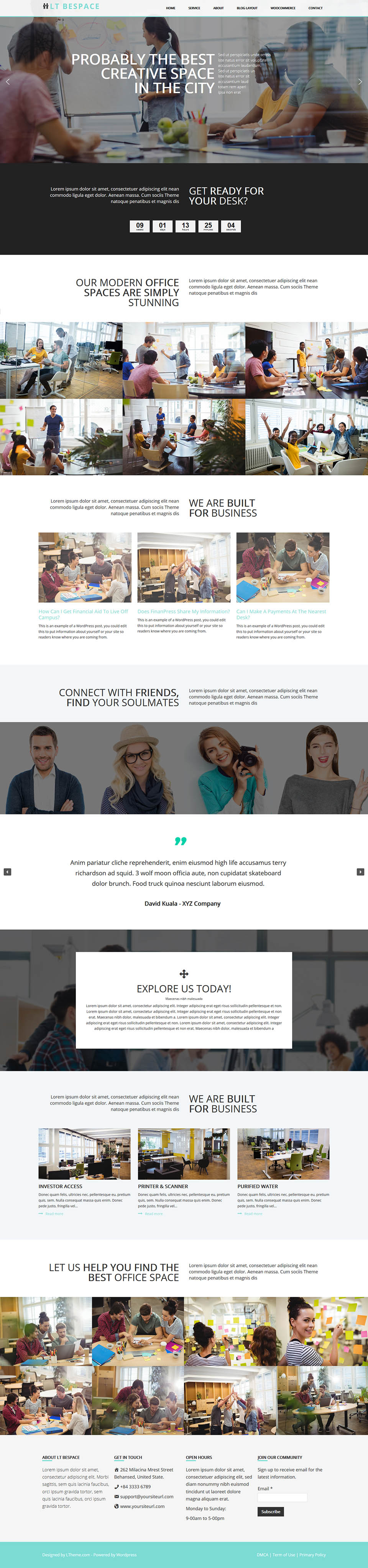 WordPress template LTheme Bespace Onepage