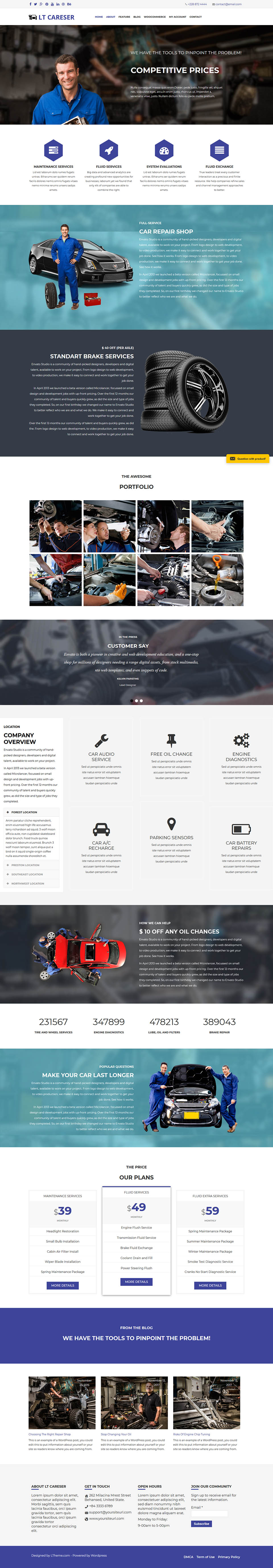 WordPress template LTheme Careser Onepage