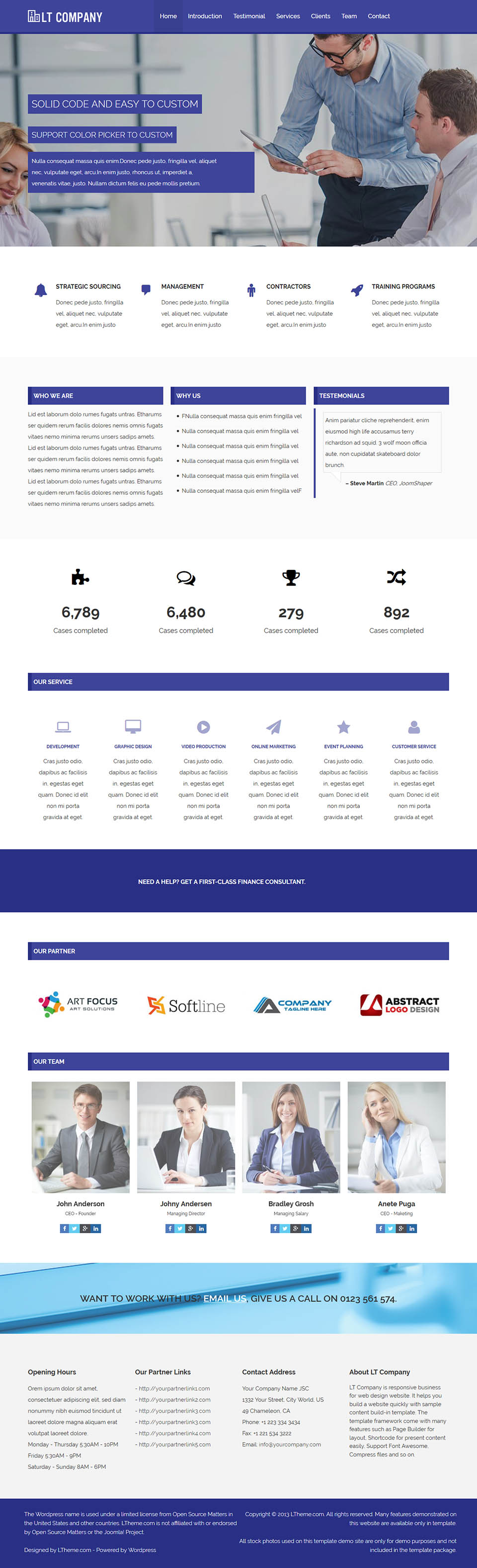 WordPress template LTheme Company Onepage