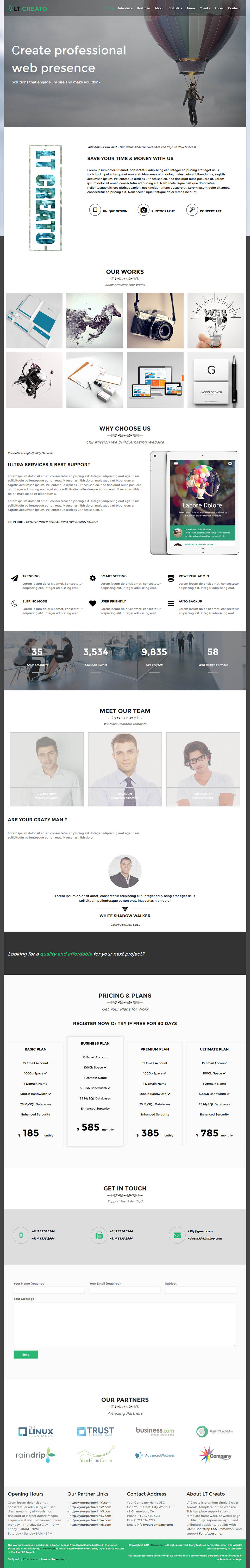 WordPress template LTheme Creato Onepage