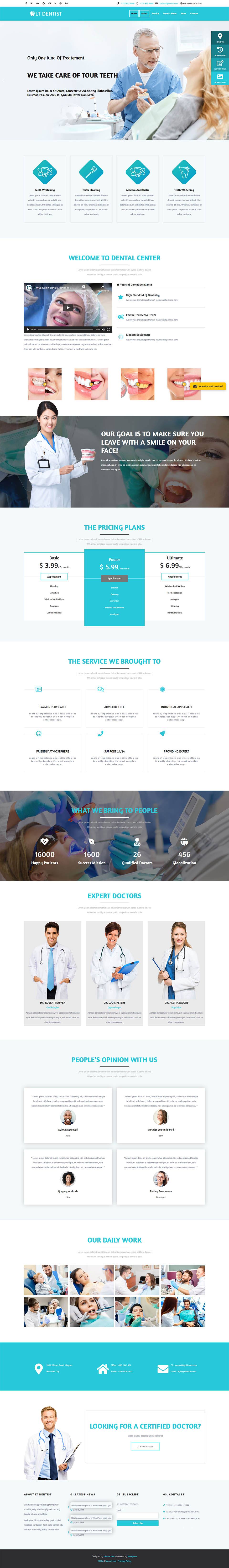 WordPress template LTheme Dentist Onepage