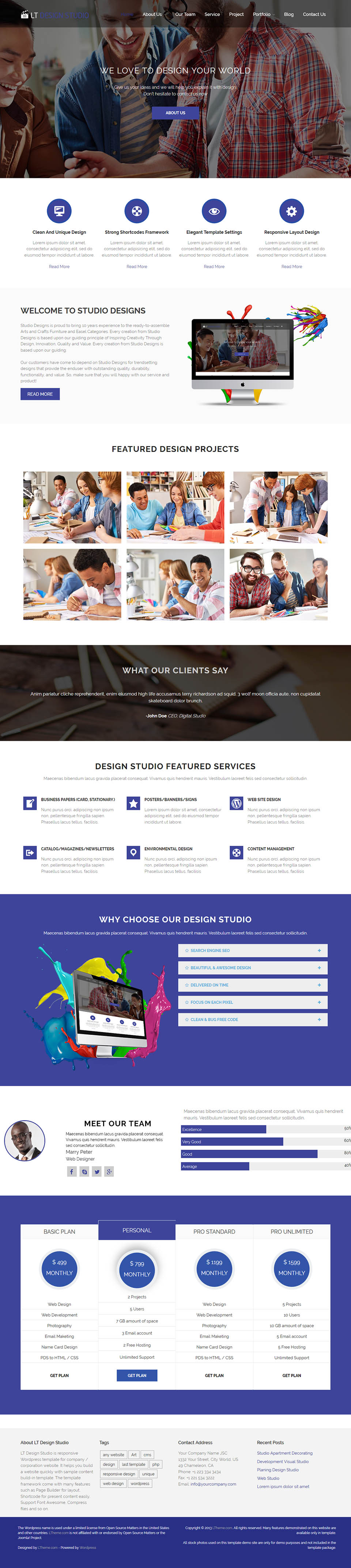 WordPress template LTheme Design Studio