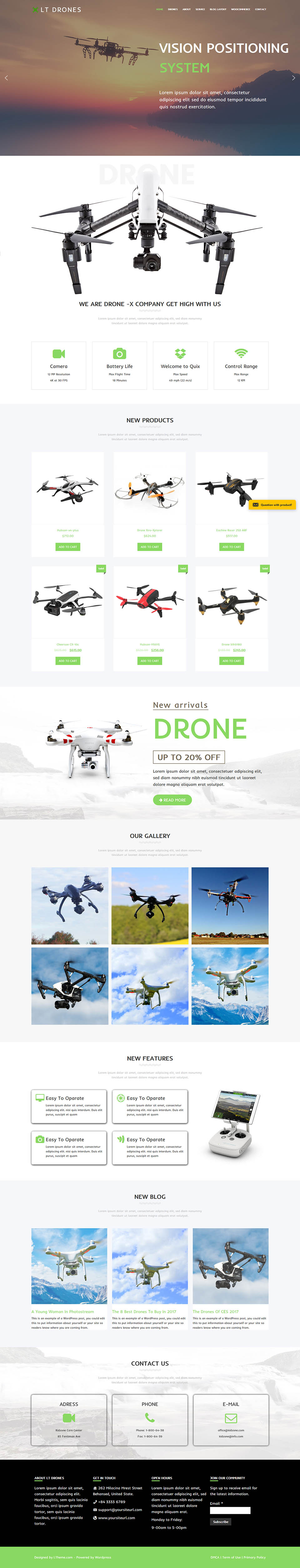 WordPress template LTheme Drones Onepage