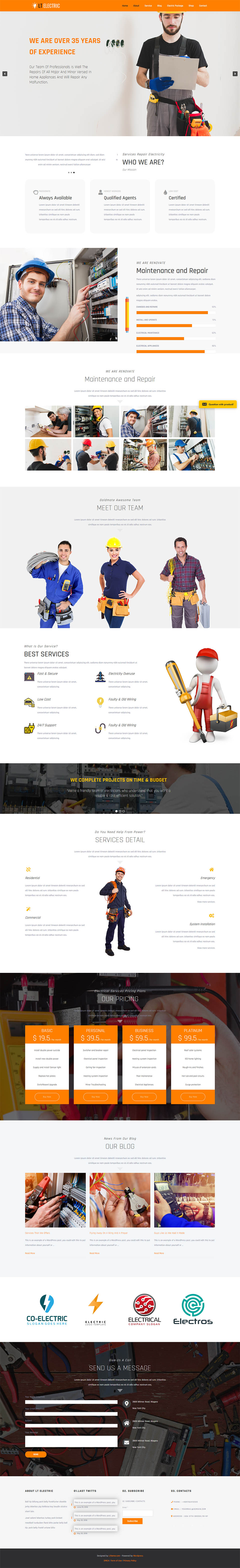 WordPress template LTheme Electric Onepage