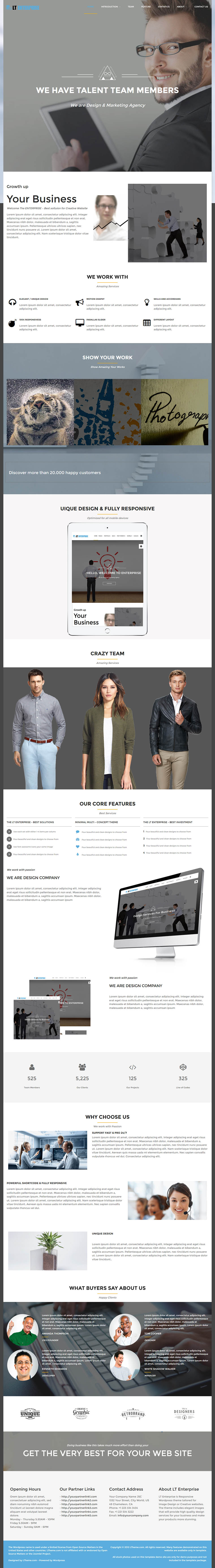 WordPress template LTheme Enterprise Onepage