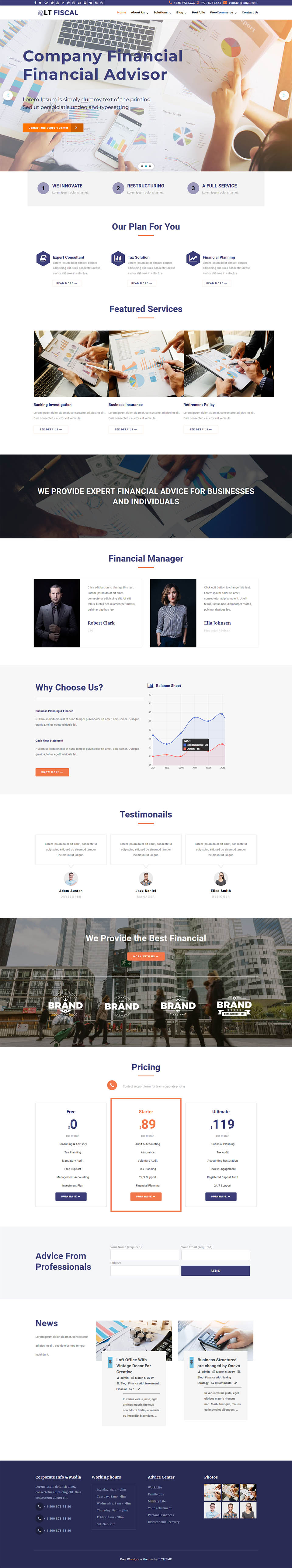 WordPress template LTheme Fiscal