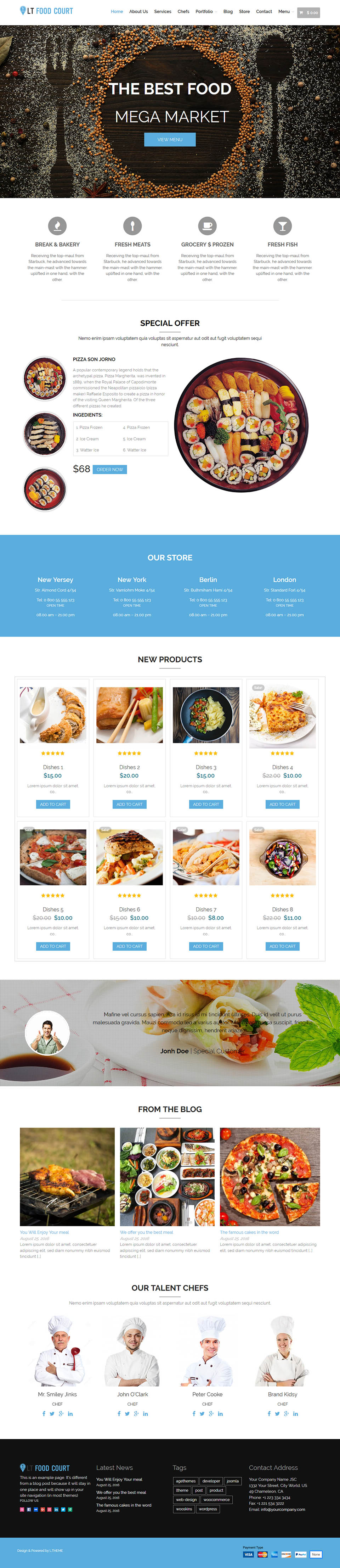 WordPress template LTheme Food Court