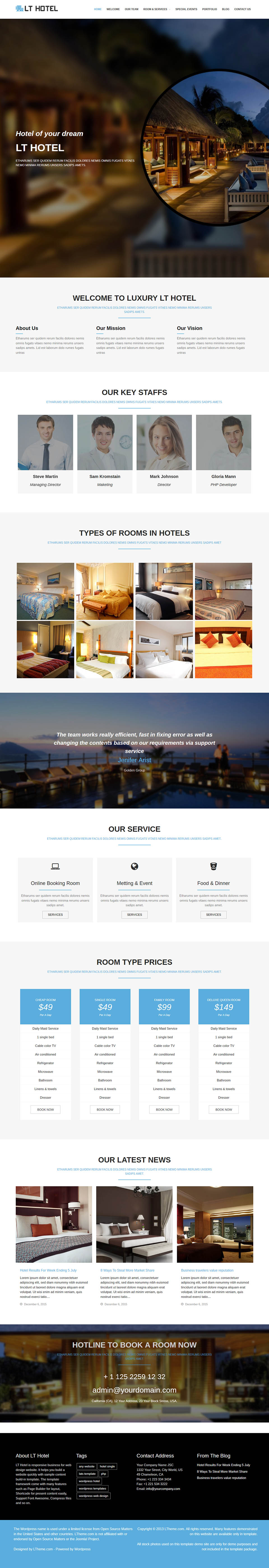 WordPress template LTheme Hotel