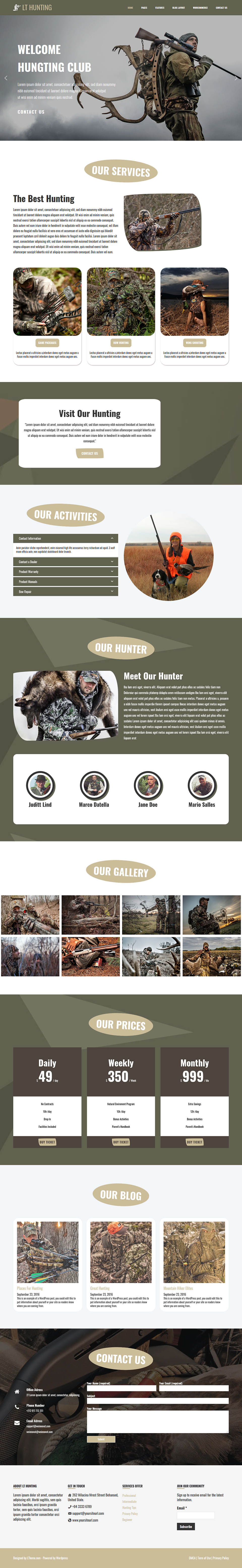 WordPress template LTheme Hunting