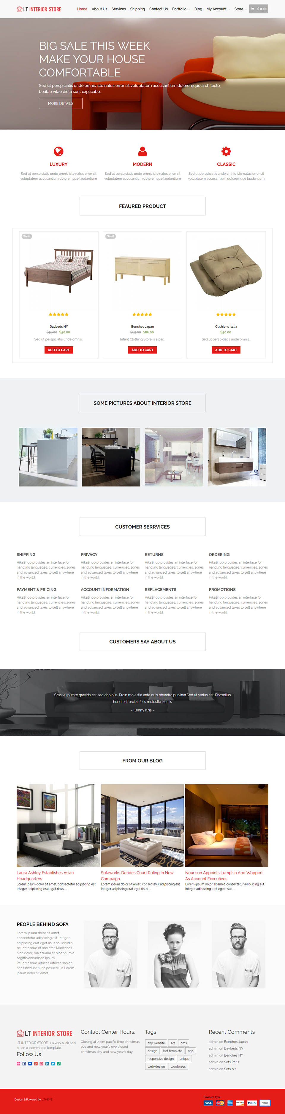 WordPress template LTheme Interior Store