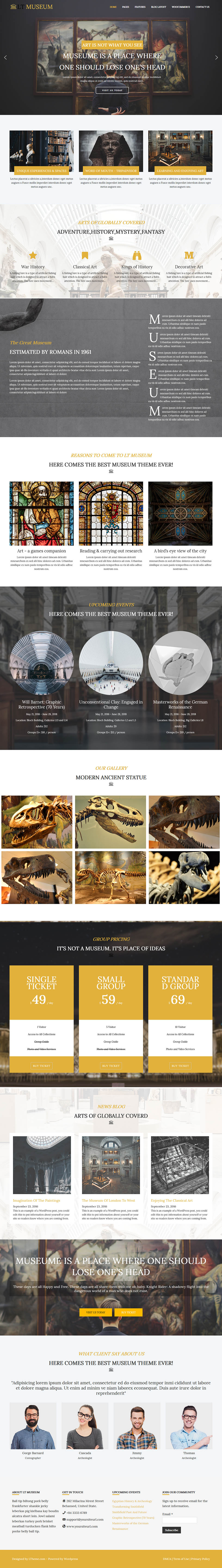 WordPress template LTheme Museum