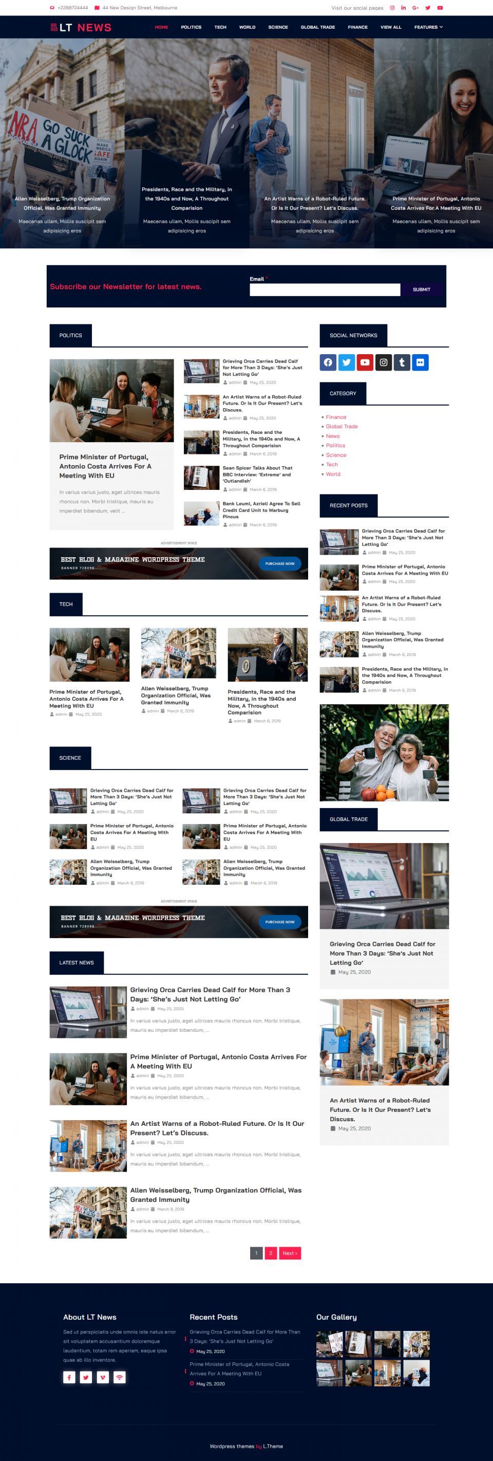 WordPress template LTheme News