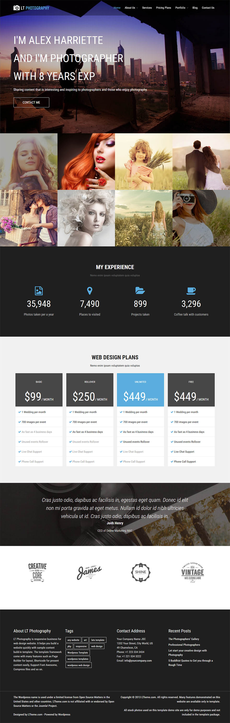 WordPress template LTheme Photography