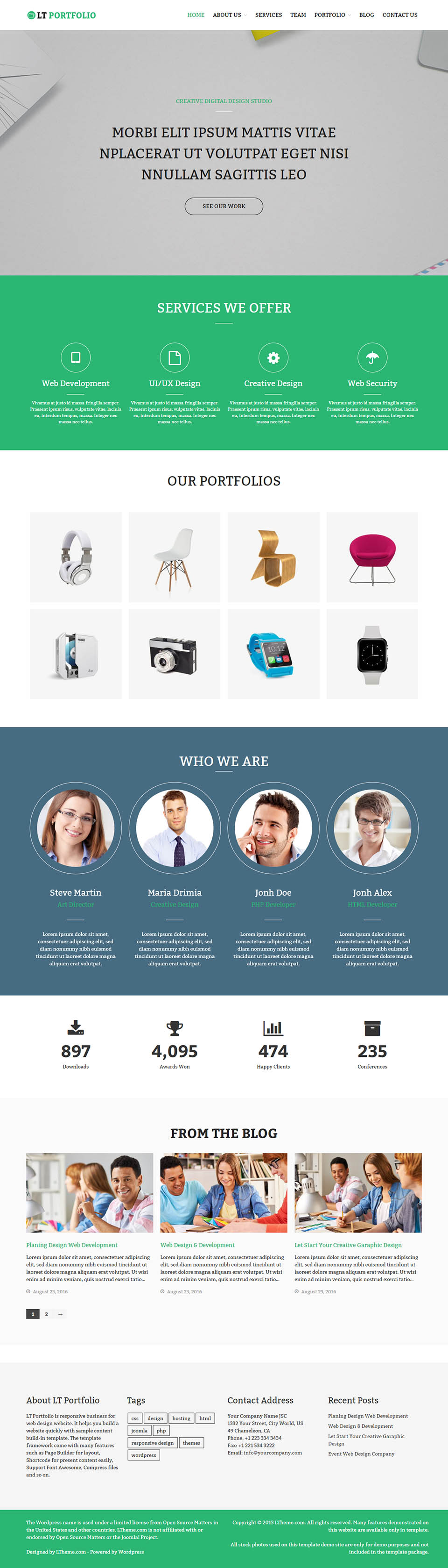 WordPress template LTheme Portfolio