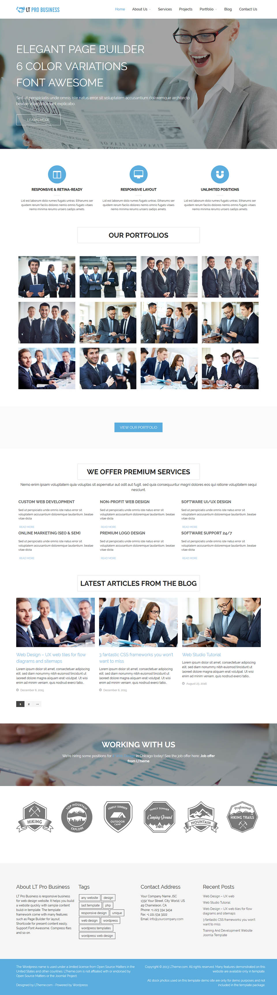 WordPress template LTheme Pro Business