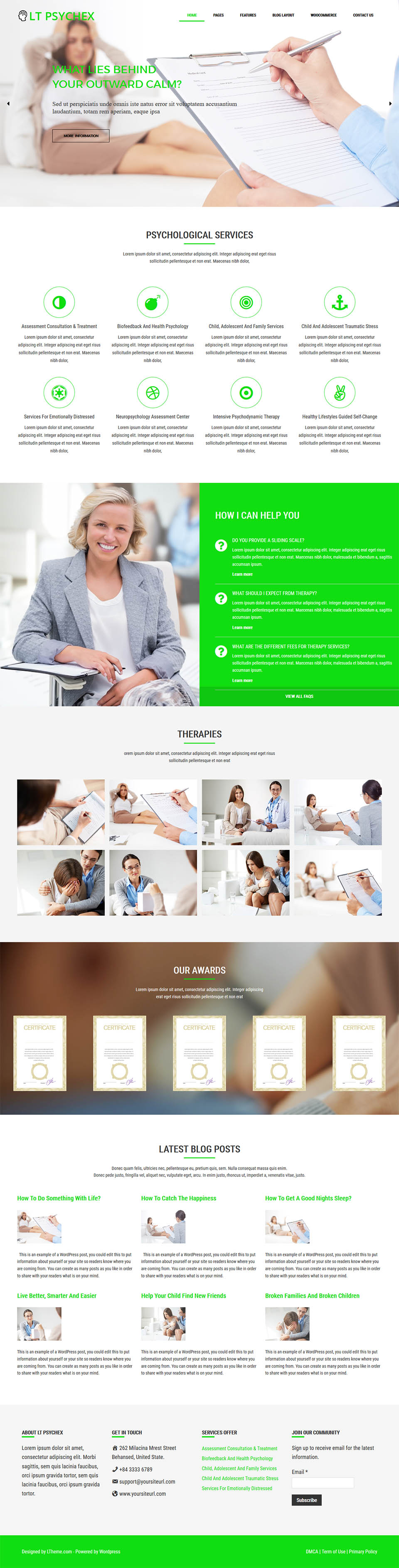 WordPress template LTheme Psychex