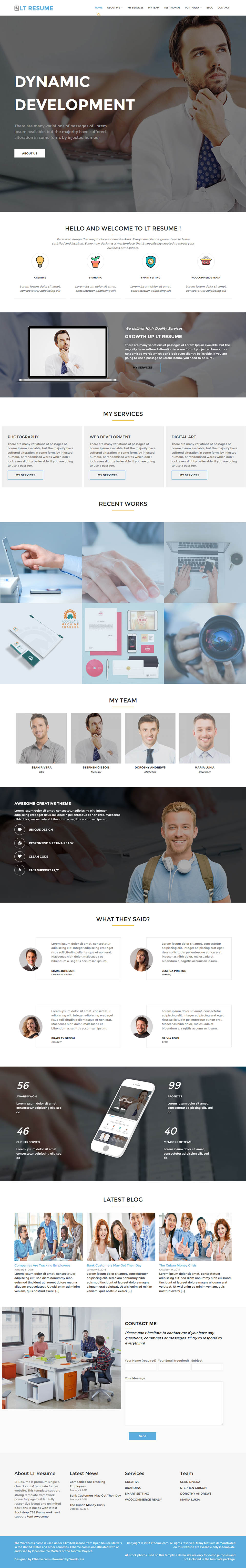 WordPress template LTheme Resume