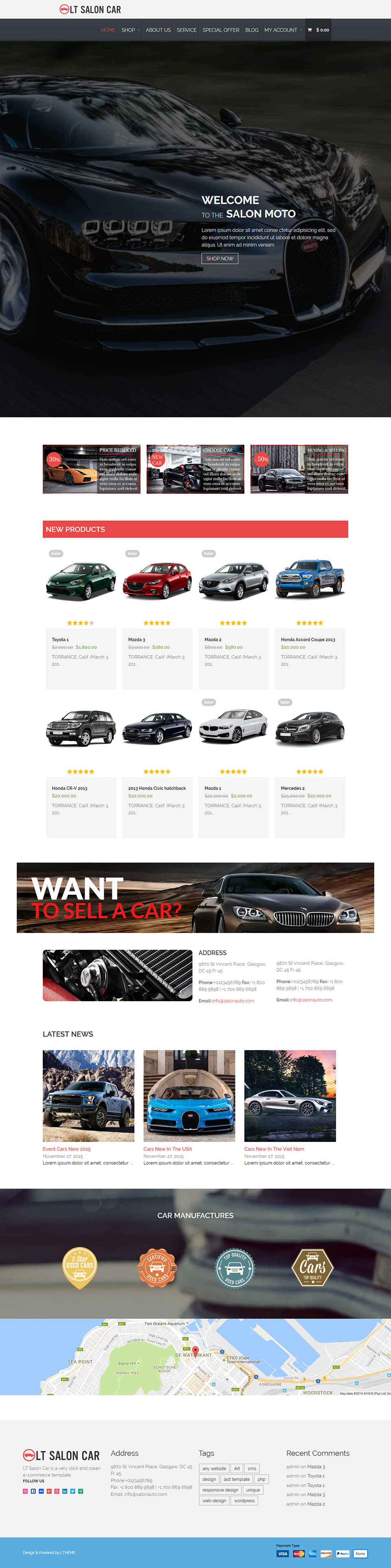 WordPress template LTheme Salon Car