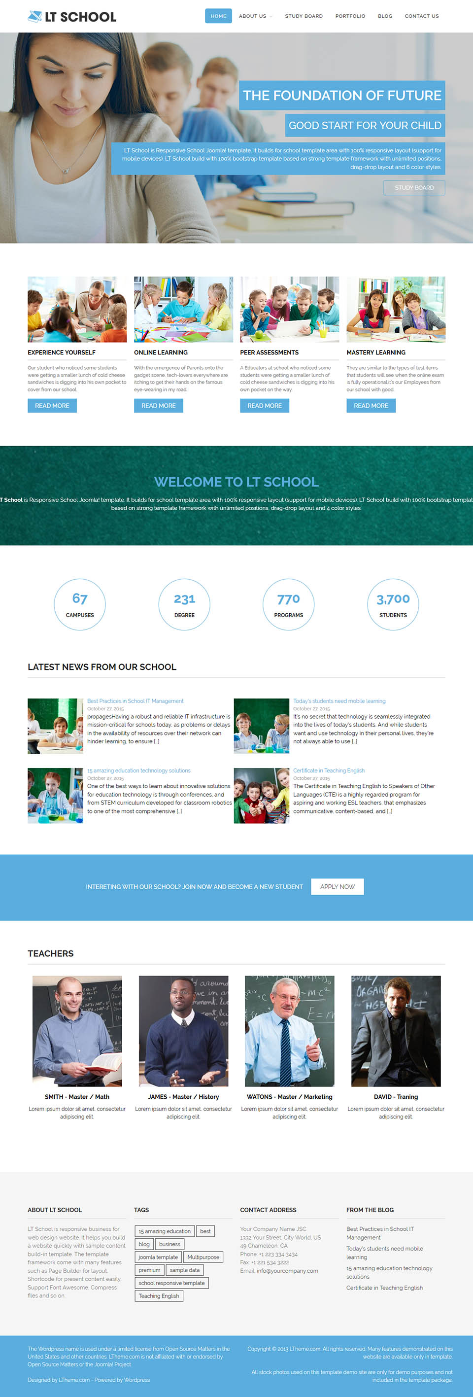 WordPress template LTheme School