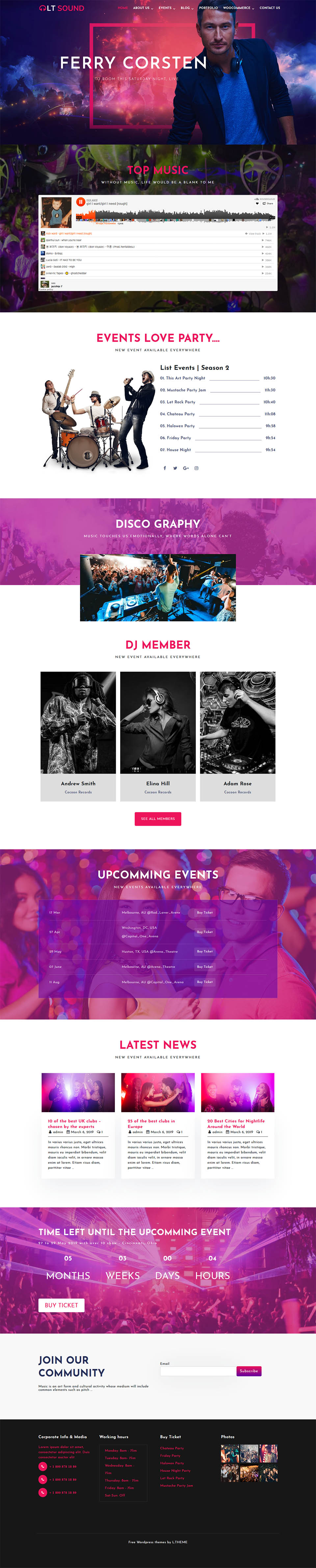 WordPress template LTheme Sound