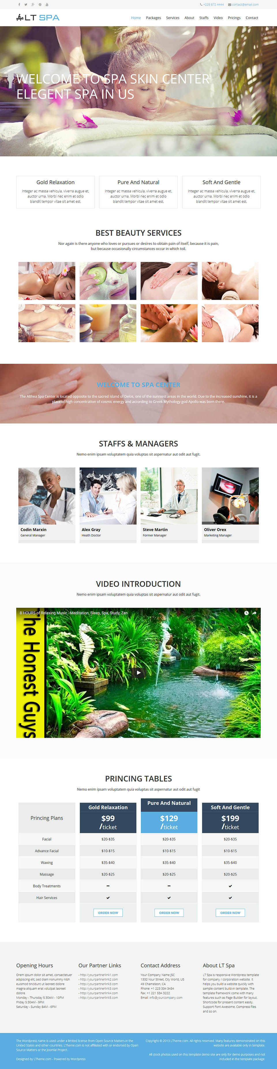 WordPress template LTheme Spa Onepage