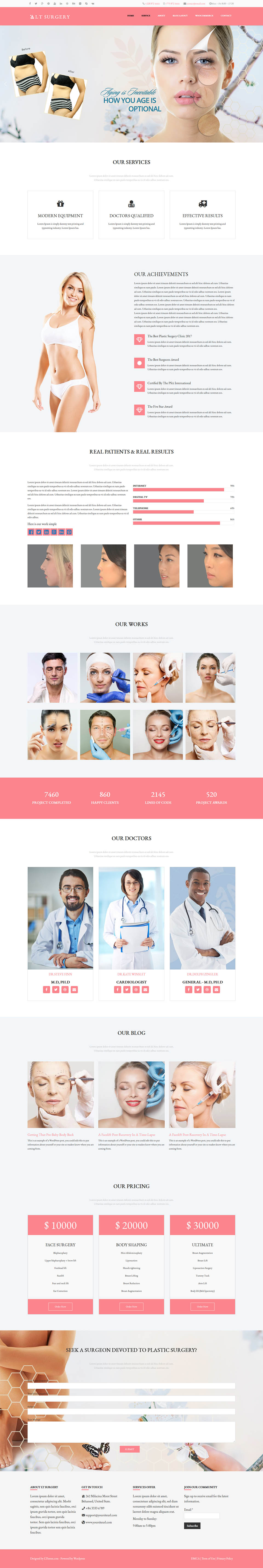 WordPress template LTheme Surgery Onepage