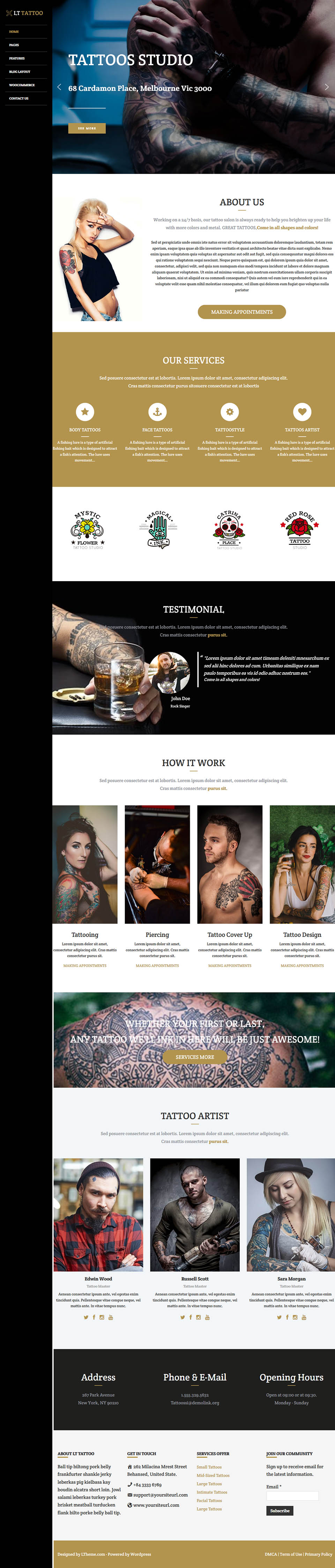 WordPress template LTheme Tattoo