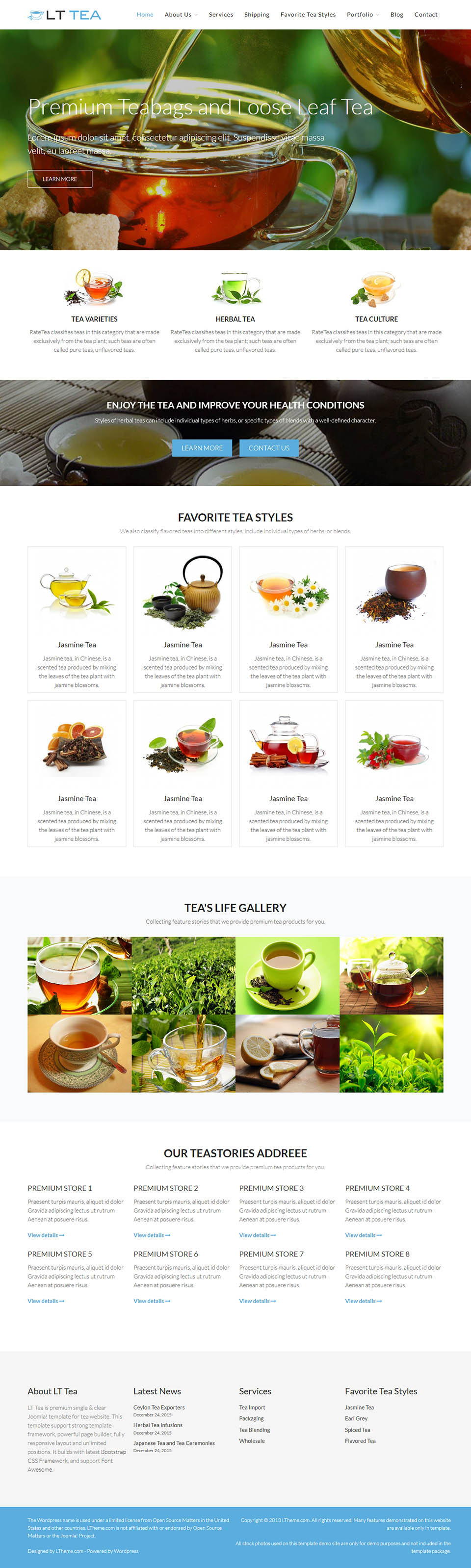 WordPress template LTheme Tea