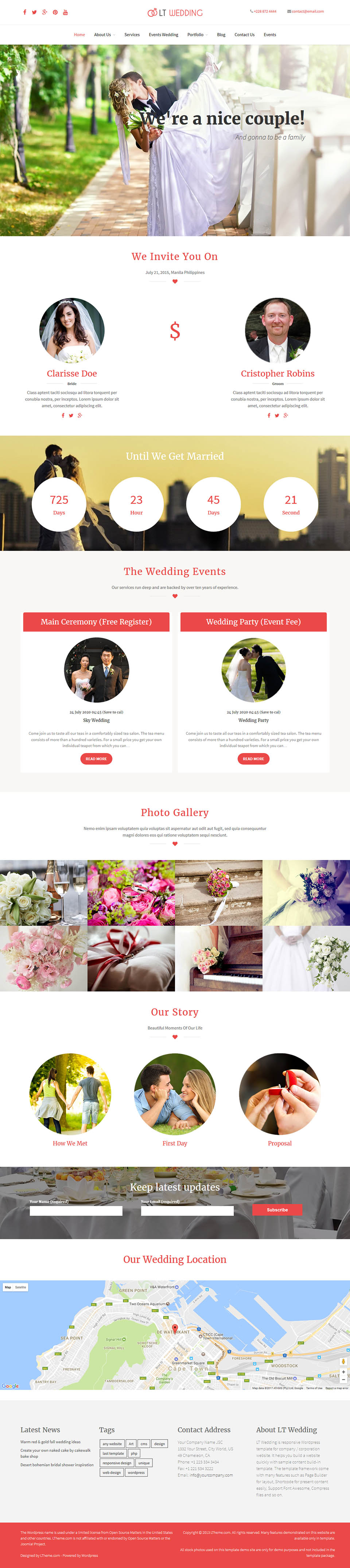 WordPress template LTheme Wedding