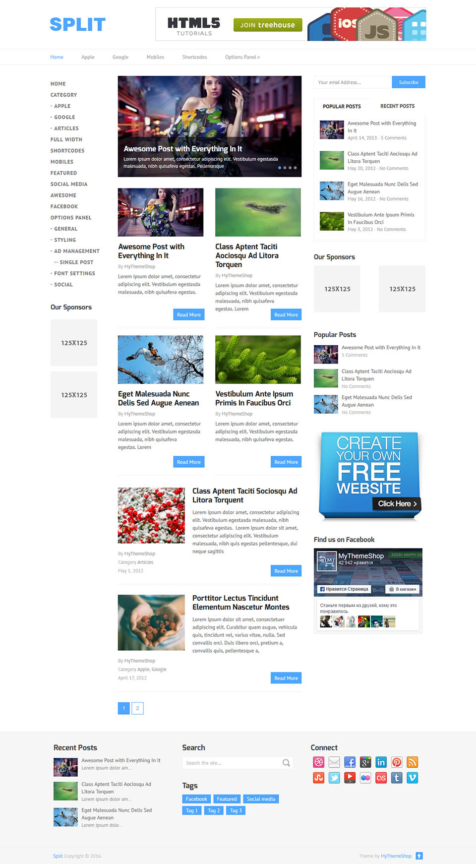 WordPress template MyThemeShop Split