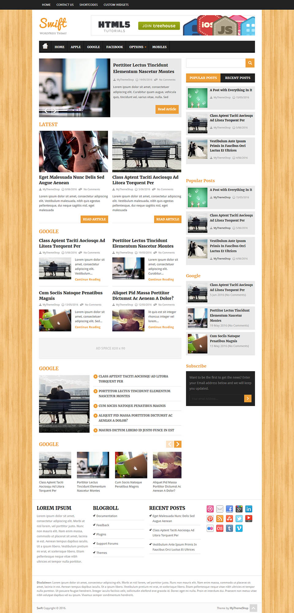 WordPress template MyThemeShop Swift