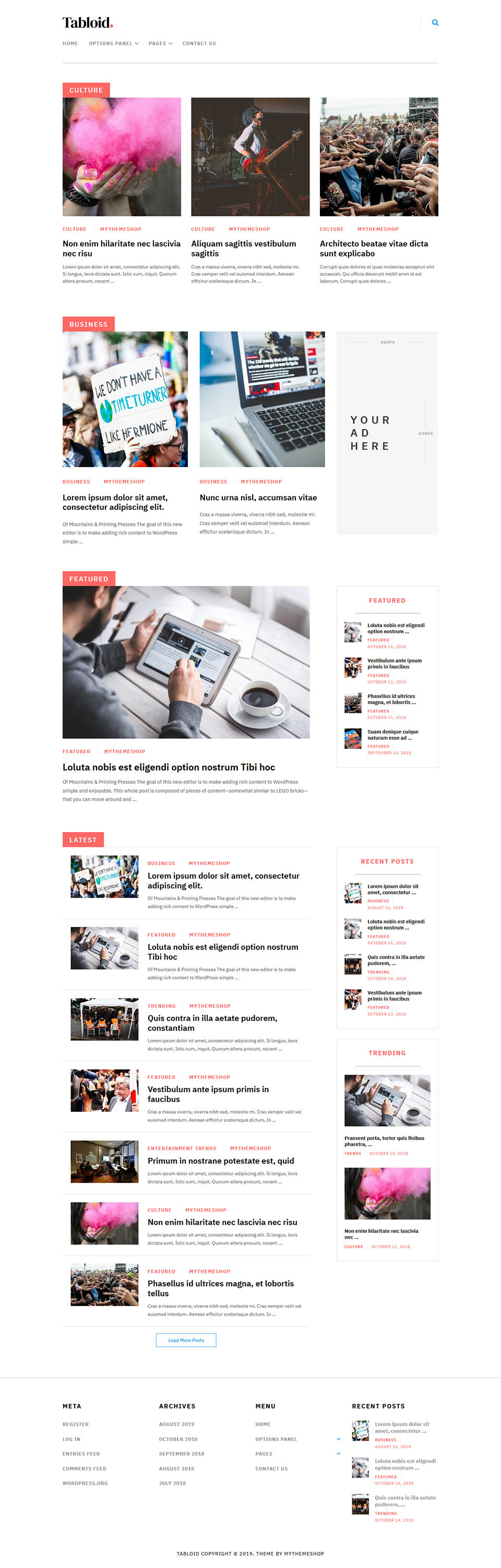 WordPress template MyThemeShop Tabloid