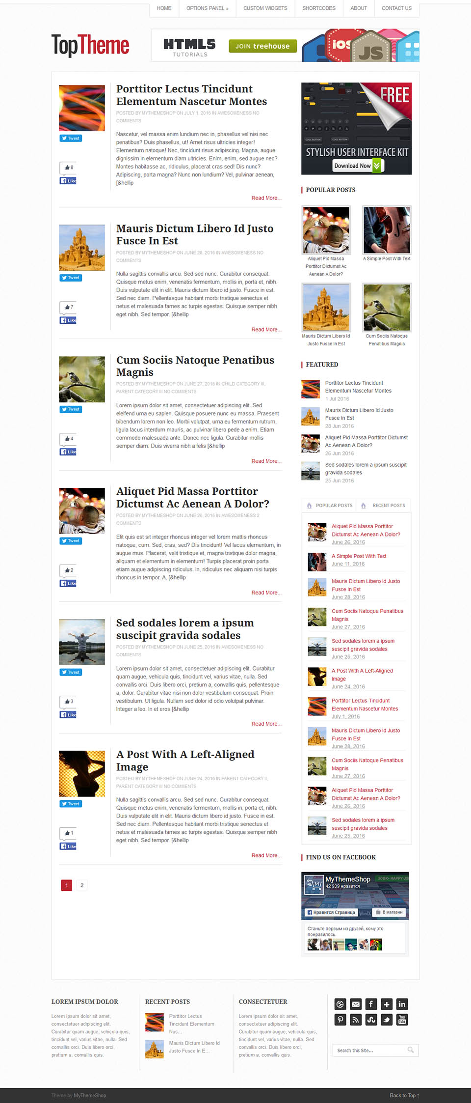 WordPress template MyThemeShop Top