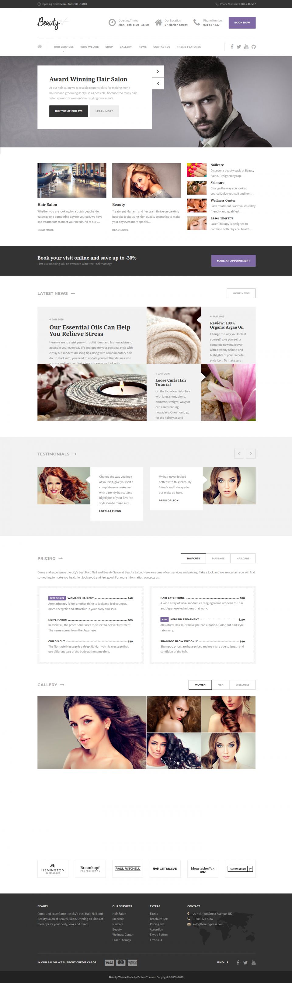 WordPress template ProteusThemes Beauty