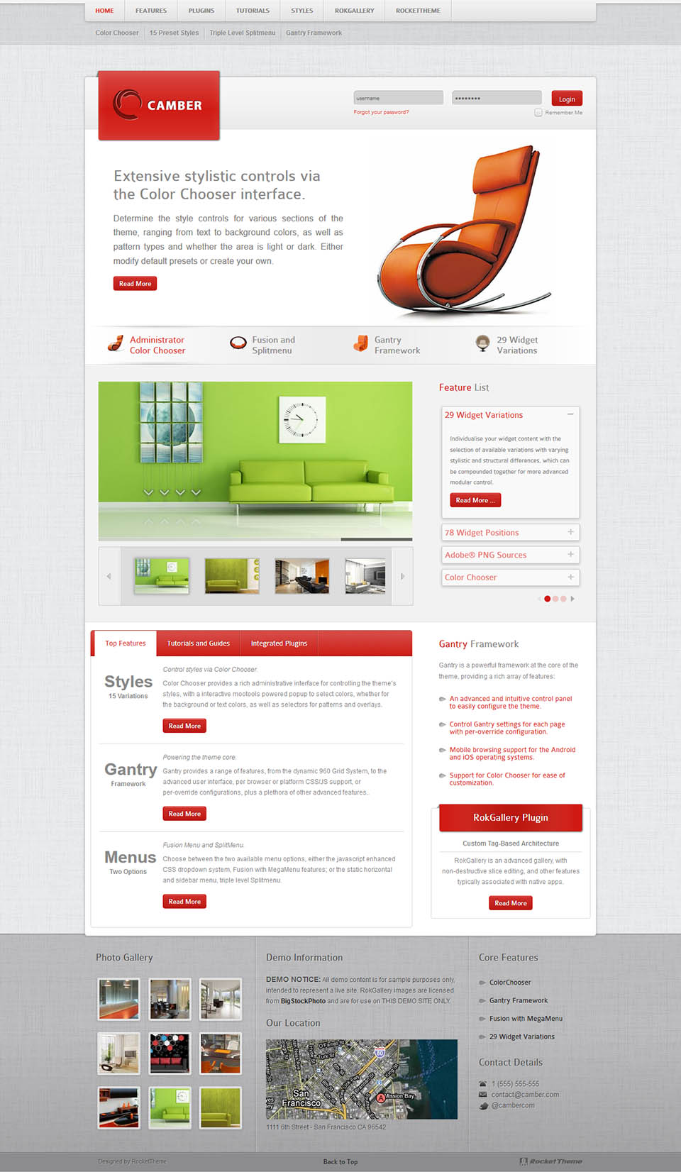 WordPress template RocketTheme Camber