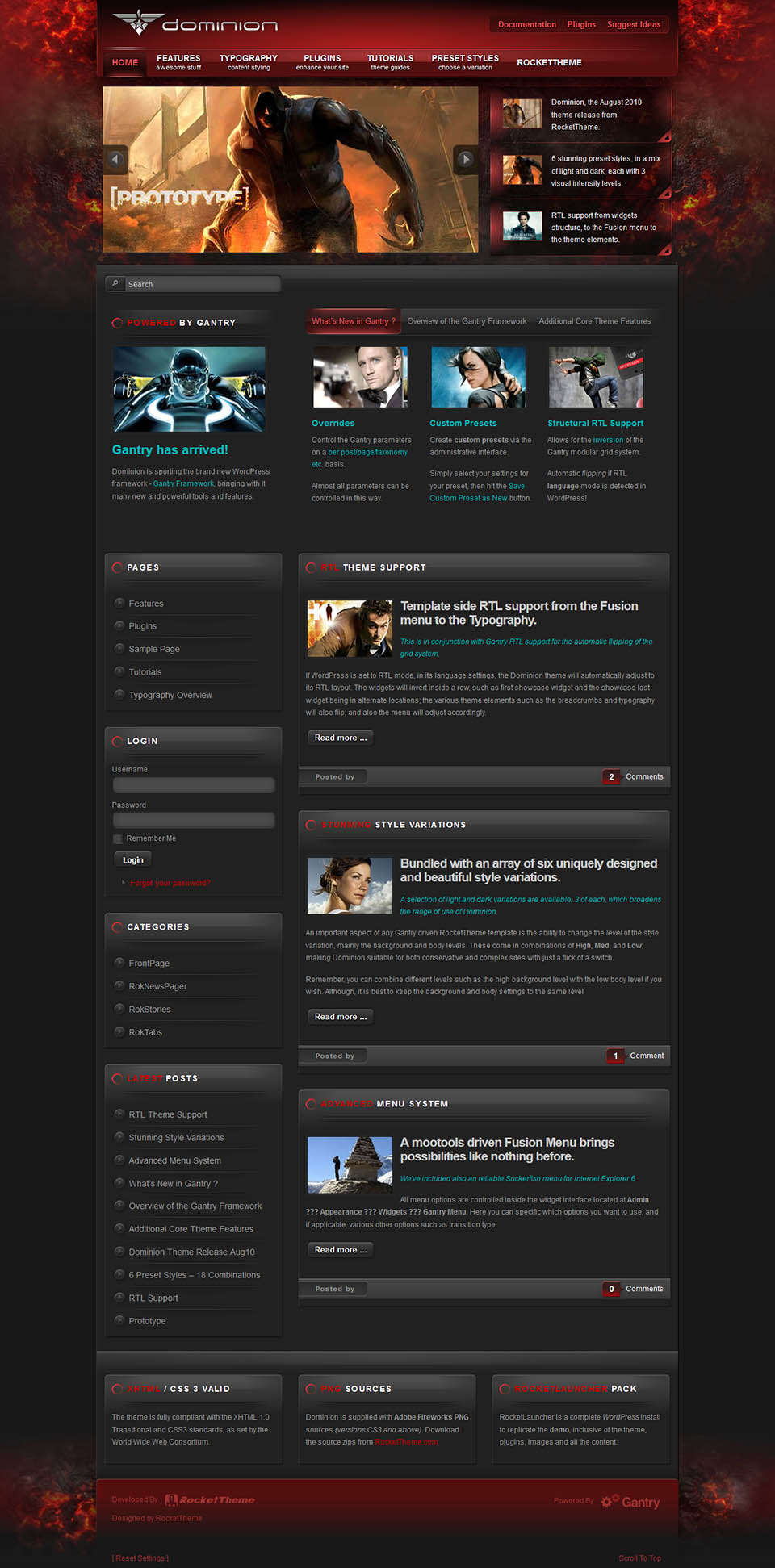 WordPress template RocketTheme Dominion