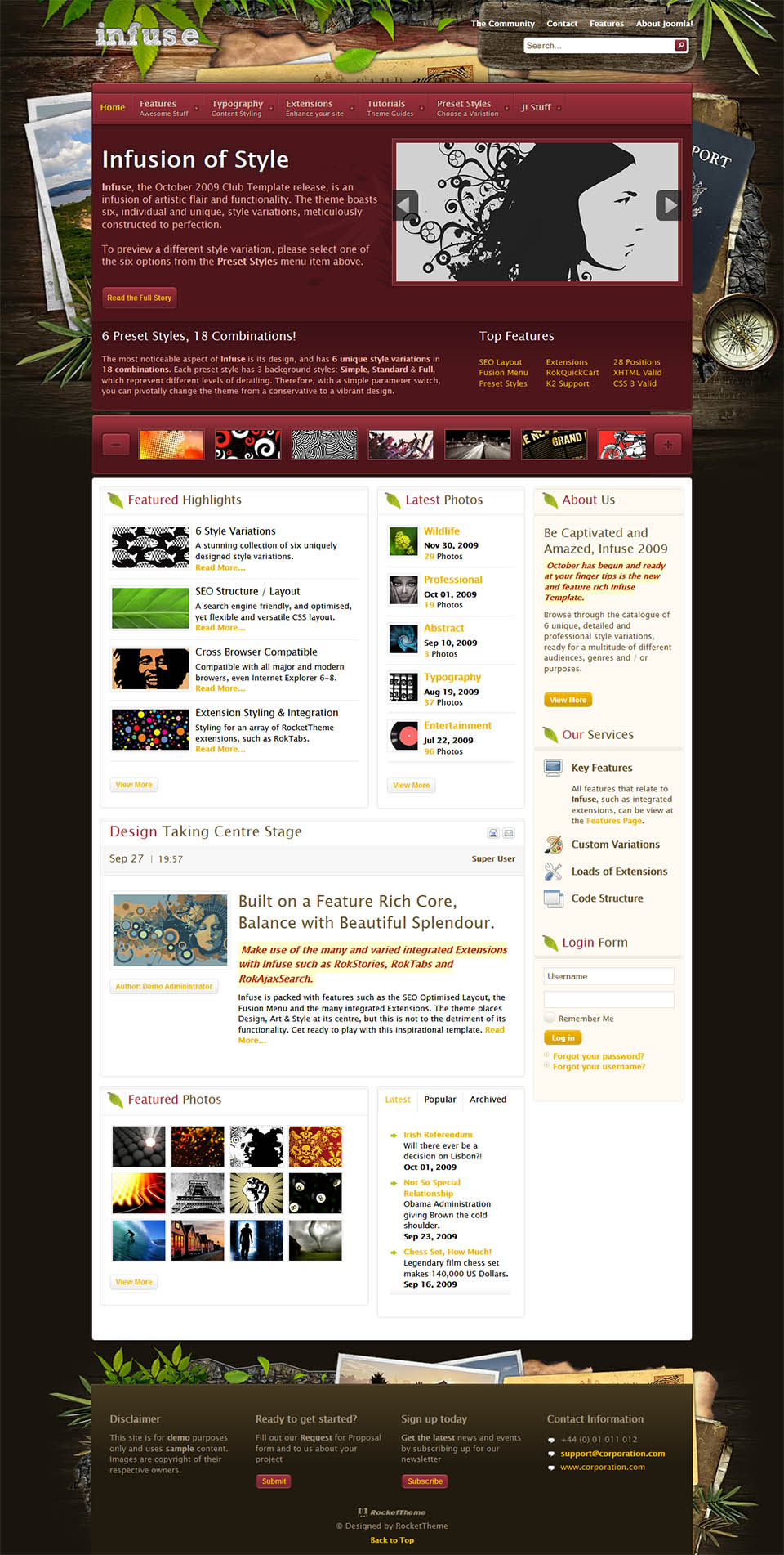 WordPress template RocketTheme Infuse