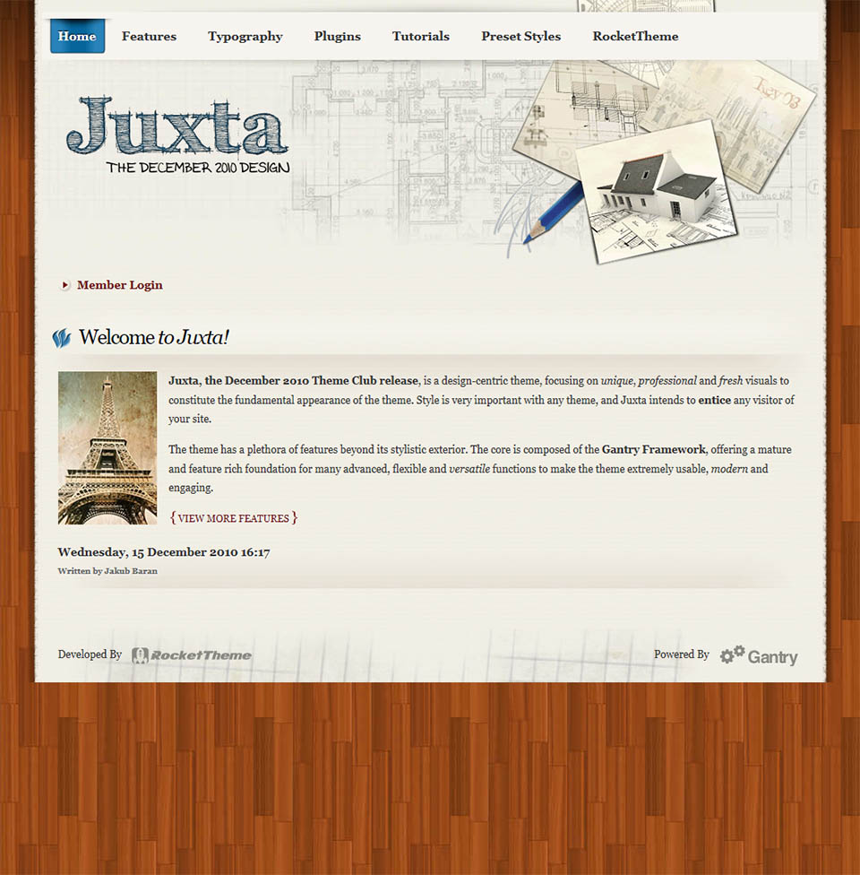 WordPress template RocketTheme Juxta