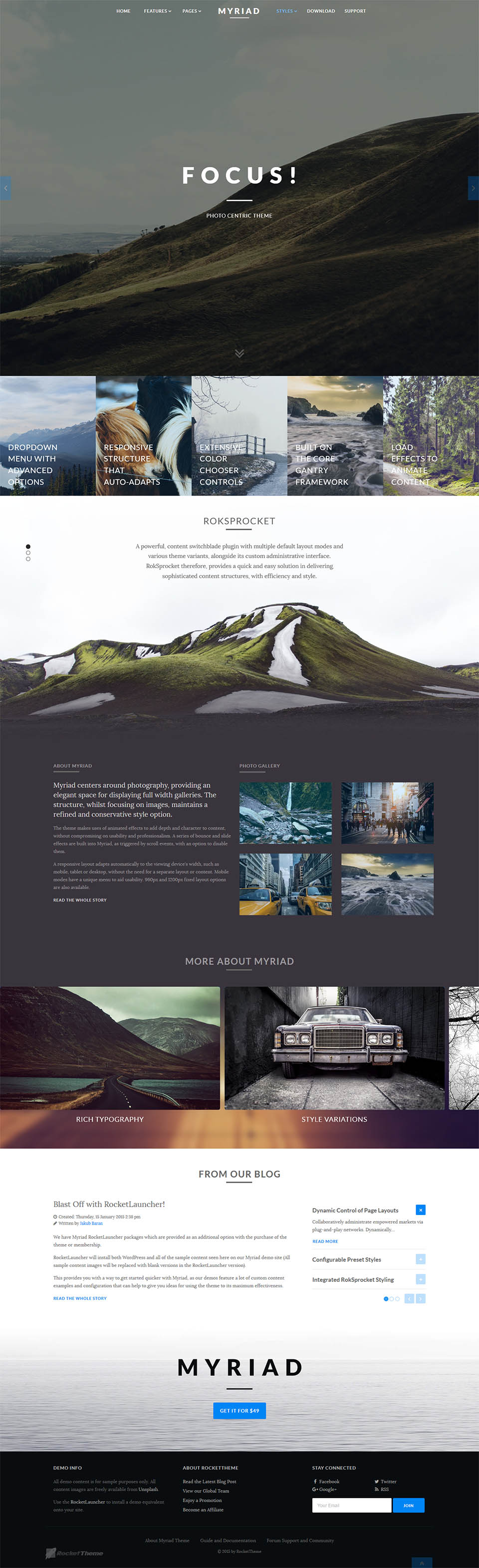 WordPress template RocketTheme Myriad